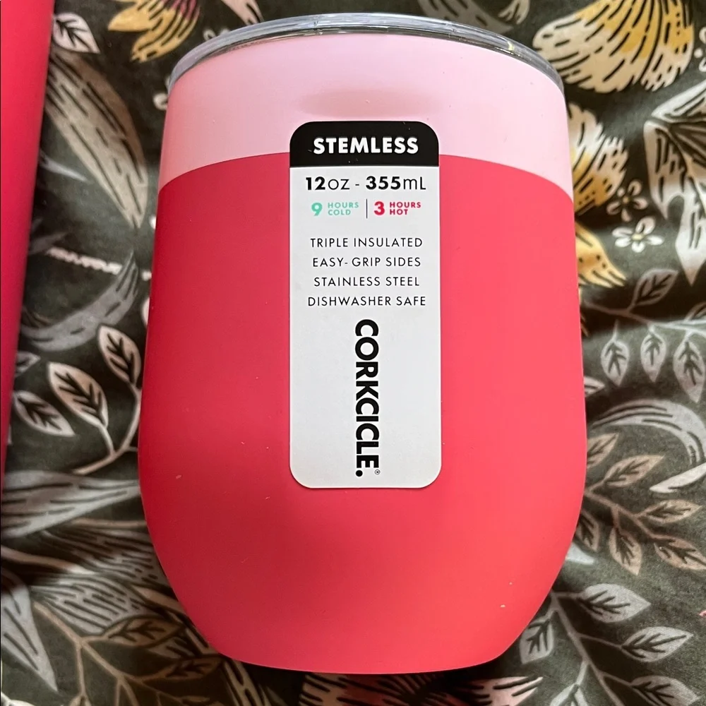 NWT Corkcicle Two-Tone Pink Canteen and Tumbler - Picture 2 of 4